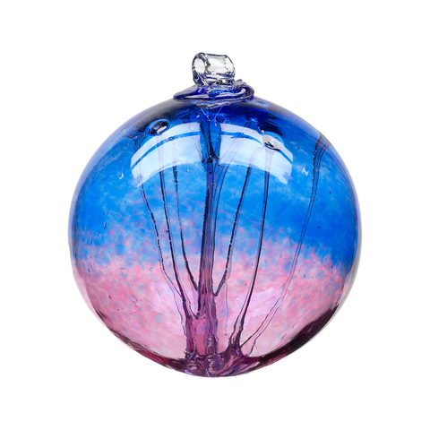 6” Olde English Witch Ball Cobalt and Pink