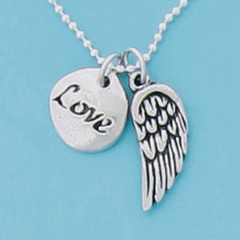 Basic Spirit - Love/Wing Clef 18" Dbl. Charm Necklace