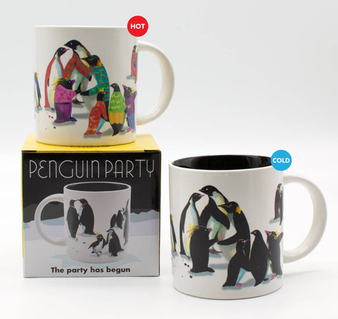 Unemployed Philosophers Guild - Penguin Party Heat-Changing Coffee Mug