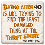 Tipsy Coasters & Gifts - Dating after 40 drink coaster: Ceramic
