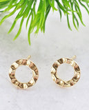 Sosie Designs - Gold Hammered Circle Studs