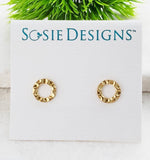 Sosie Designs - Gold Hammered Circle Studs