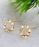 Sosie Designs - Gold Hammered Circle Studs