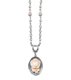 Classic Hardware - Necklace - Retrolite Single Rose on Locket: Yellow Facet