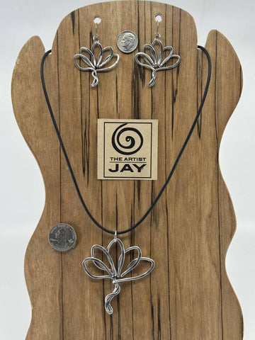 The Artist Jay - Lotus Flower: Pendant / 20 inch silver cord