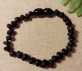 Amber Auksas - 6" Unpolished Genuine Black Cherry Baltic Amber Bracelet GIA