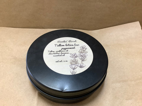 Tallow Lotion Bar Peppermint by local artist Lisa R.