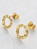 Sosie Designs - Gold Hammered Circle Studs