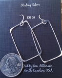 Ken’s handcrafted jewelry - Sterling Silver Earrings Large Rectangle