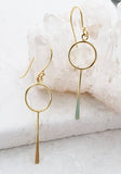 Sosie Designs - #5487 Gold Circle Paddle Earrings
