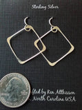 Ken’s handcrafted jewelry - Sterling Silver Earrings Large Square