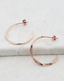 Sosie Designs - Rose Gold Hammered Hoops Earrings