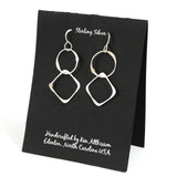Ken’s handcrafted jewelry - Sterling Silver Earrings Circle & Square Long