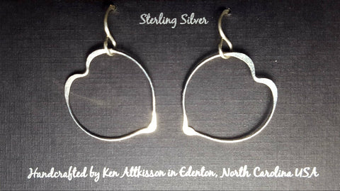 Ken’s handcrafted jewelry - Sterling Silver Earrings Large Heart