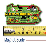 Pennsylvania Colorful State Magnets 4.8" x 2.3" Made USA