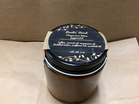 Magnesium Lotion Peppermint by local artist Lisa R.