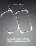 Ken’s handcrafted jewelry - Sterling Silver Earrings Large Rectangle