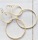 Sosie Designs - #5167 Gold Hammered Circle Hoops Earrings