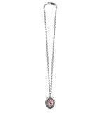 Classic Hardware - Small Carousel Oval Pop Art Locket Necklace: Silver Chain