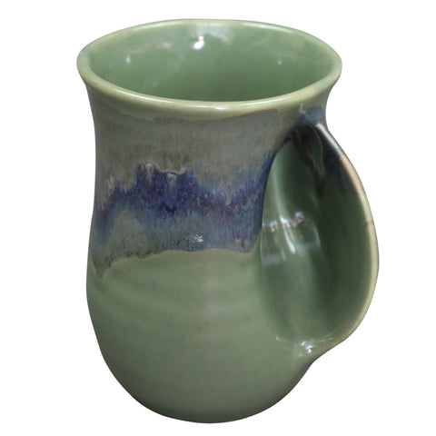 Clay in Motion - The Original Handwarmer Mug: Misty Green / Right Hand