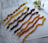 Amber Auksas - Raw Multi Baltic Amber Bracelet w/ Tag & Certificate ♥️ GIA: Four & a half inches