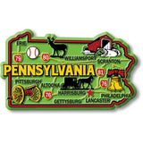 Pennsylvania Colorful State Magnets 4.8" x 2.3" Made USA