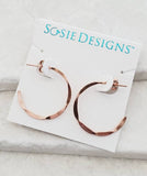Sosie Designs - Rose Gold Hammered Hoops Earrings