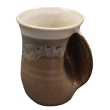 Clay in Motion - The Original Handwarmer Mug: Desert Sand / Right Hand