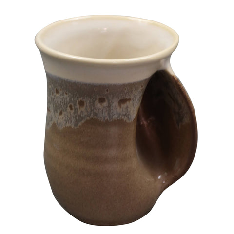 Clay in Motion - The Original Handwarmer Mug: Desert Sand / Right Hand