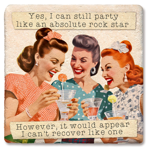 Tipsy Coasters & Gifts - Coaster Yes I Can Still Party Like a Rockstar: Ceramic