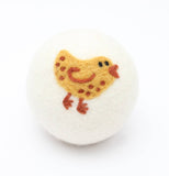 Ethical Global - Birds: Eco Wool Dryer Balls Fair Trade: Blue Bird (Yellow Ball)