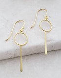 Sosie Designs - #5487 Gold Circle Paddle Earrings