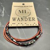 MorseLeather Co. - WANDER - Leather Morse Code Bracelet