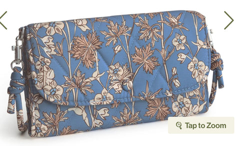 Vera Bradley Wildwood Wallet Crossbody in Larkspur Delphinum