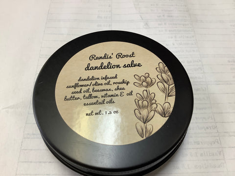 Randi’s Roost Herbal Salve Dandelion by Artist Lisa R.