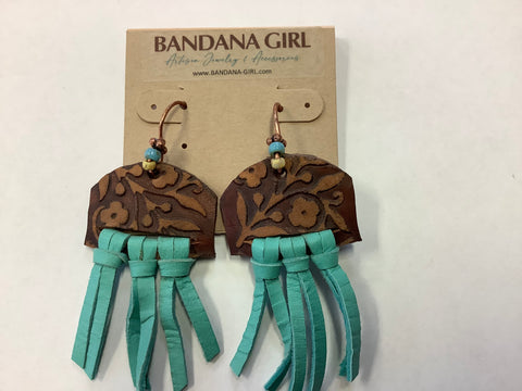 #160 bandana girl earrings