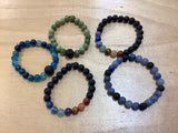 Gemstone and lava diffuser bracelets by Keir