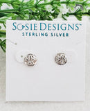 Sosie Designs - #1918 Silver Sand Dollar Studs