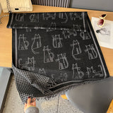 Winding River -Black / White Whiskers Reversible Wrap