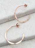 Sosie Designs - Rose Gold Hammered Hoops Earrings