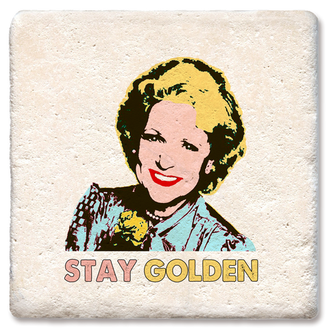 Tipsy Coasters & Gifts - Betty White stay golden coaster: Ceramic