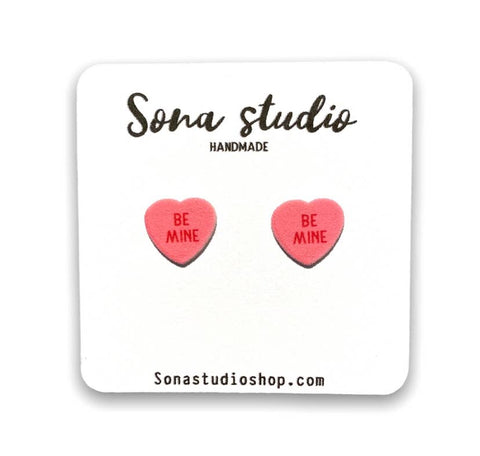 Sona Studio - Be Mine Candy Heart Earrings
