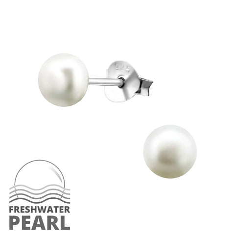 Sosie Designs - #1923 Silver Freshwater White Pearl Stud