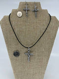 The Artist Jay - Hypoallergenic Aluminum Cross Jewelry Set: Pendant / 20 inch silver cord