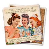 Tipsy Coasters & Gifts - Coaster Yes I Can Still Party Like a Rockstar: Ceramic