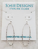 Sosie Designs - #1329 Silver Large Diamond Cut Oval Earrings