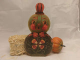 Halloween Green Jack O Lantern Pumpkin Wood Cutout: 7x5 / Head