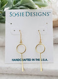 Sosie Designs - #5487 Gold Circle Paddle Earrings