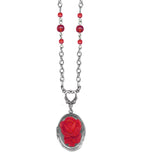 Classic Hardware - Necklace - Retrolite Single Rose on Locket: Yellow Facet