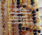 Amber Auksas - Raw Rounded Black Baltic Amber Necklace w/ Tag Cert GIA ♥️